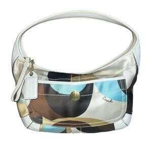 Coach Y2K Ergo Multi Color Signature Scarf Print Medium Hobo Shoulder Bag Purse